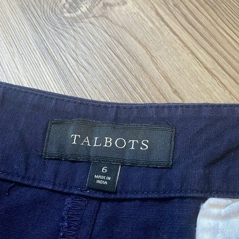 Talbots Heritage Straight Leg Chinos Pants Navy Size 6 Casual Travel Neutral - Picture 4 of 13